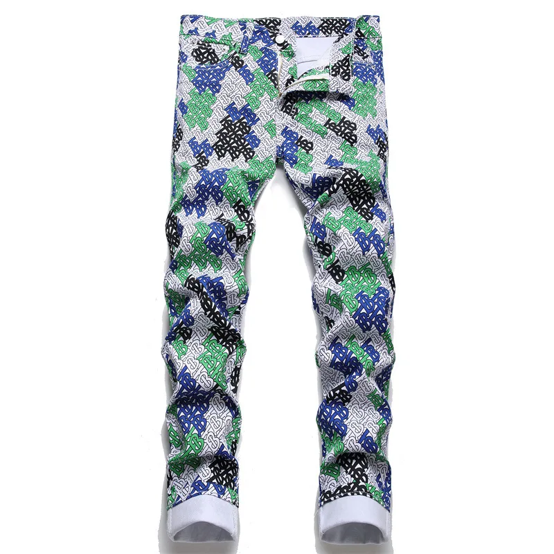 High Street Men's Jeans Spring Summer Digital Alphabet Print Fashion Pants Hip Hop Slim Stretch Mid-Waist Casual Trousers
High Street Men's Jeans Spring Summer Digital Alphabet Print Fashion Pants Hip Hop Slim Stretch Mid-Waist Casual Trousers