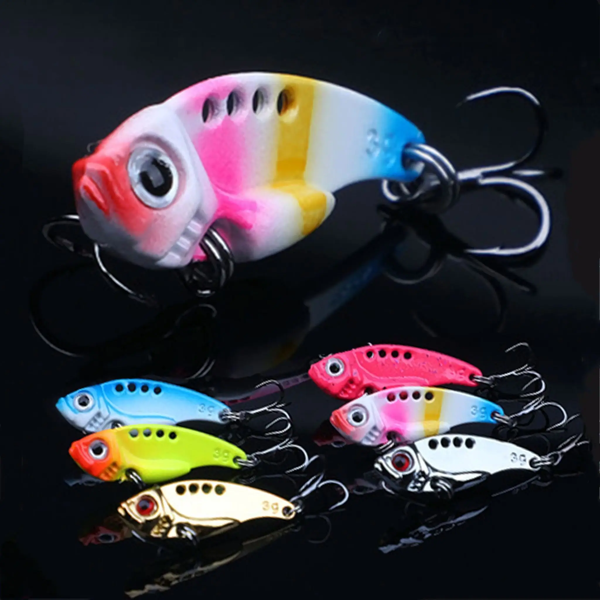 3g 5g 7g 10g Metal VIB Lures 3D Eyes Vivid Vibrations Spoon Lure Fishing Bait Bass Artificial Hard Bait Cicada Lure Tackle
3g 5g 7g 10g Metal VIB Lures 3D Eyes Vivid Vibrations Spoon Lure Fishing Bait Bass Artificial Hard Bait Cicada Lure Tackle