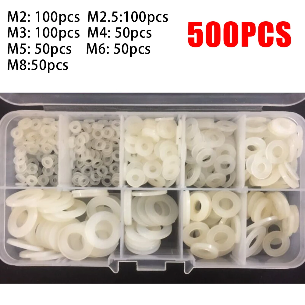 500 шт./корт. Нейлоновая плоская подсветка M2 M2.5 M3 M4 M5 M6 M8, нейлоновая шайба, плоская распорка, уплотнительные кольца, комплект уплотнительных к...
500 шт./корт. Нейлоновая плоская подсветка M2 M2.5 M3 M4 M5 M6 M8, нейлоновая шайба, плоская распорка, уплотнительные кольца, комплект уплотнительных к...