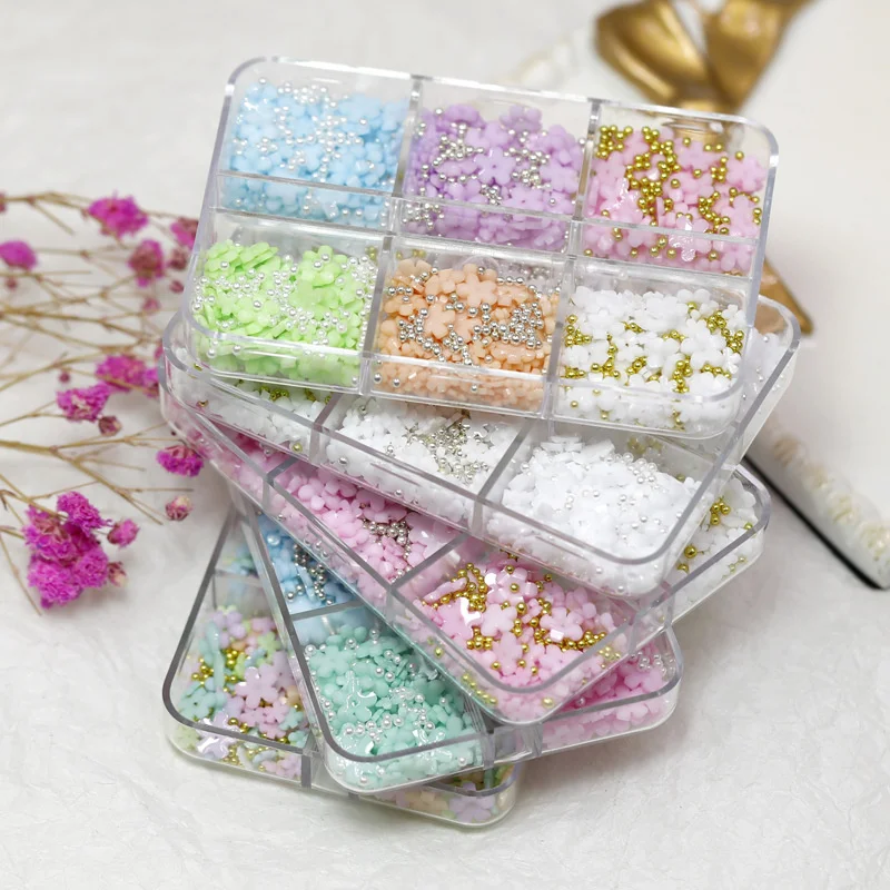 600pcs UV Color Change Flower Nail Art Decorations Resin Gold Silver Pearl Steel Ball Rhinestone Charms 6Grids/Box Nail Jewelry
600pcs UV Color Change Flower Nail Art Decorations Resin Gold Silver Pearl Steel Ball Rhinestone Charms 6Grids/Box Nail Jewelry