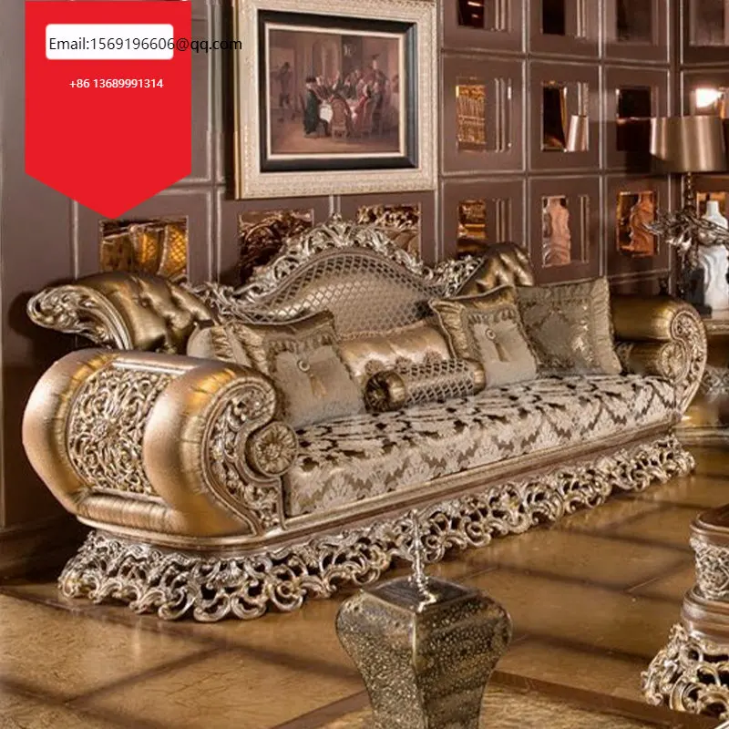 European luxury all-wood carved sofa tea table combination large-sized French villa furniture customization
European luxury all-wood carved sofa tea table combination large-sized French villa furniture customization