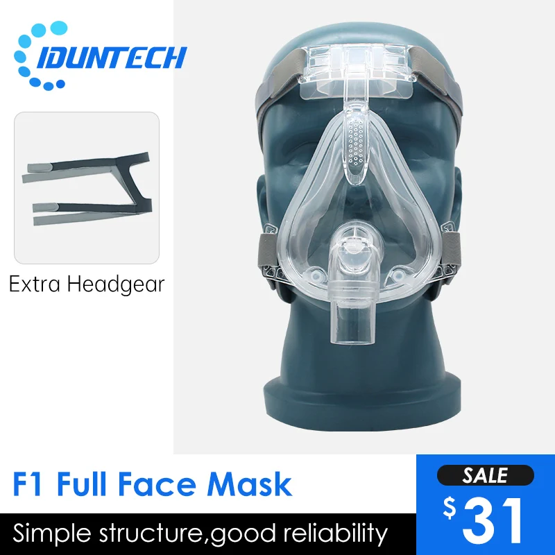 

CPAP F1 Полнолицевая маска с головным убором регулируемый ремешок респиратор для подушки для путешествий сипап APAP против храпа