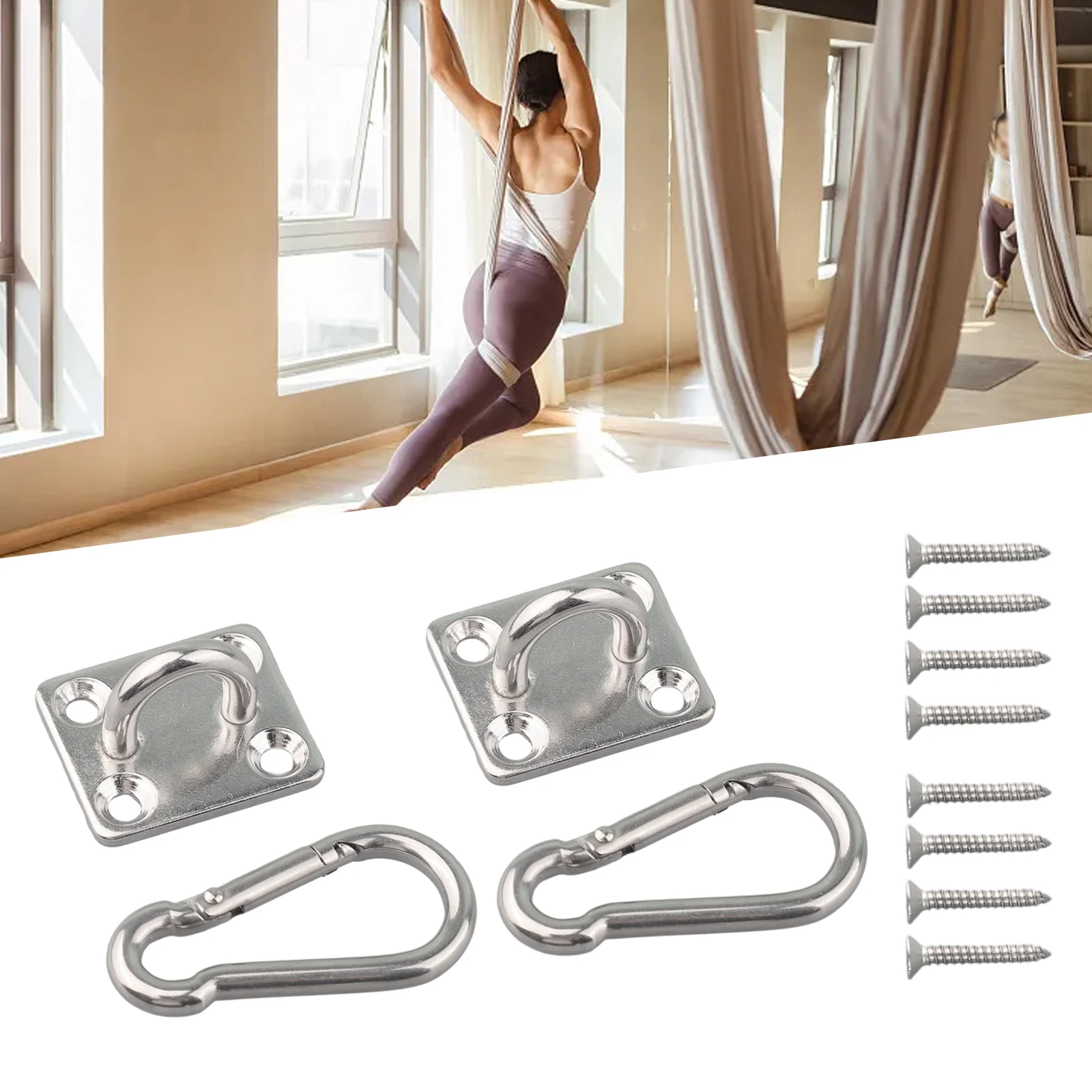 Stainless Heavy Duty Ceiling Hanging Hook Set Swing Chair Bracket Multi-Function Replacement Silve Hammocks Bracket Hardware T
Stainless Heavy Duty Ceiling Hanging Hook Set Swing Chair Bracket Multi-Function Replacement Silve Hammocks Bracket Hardware T