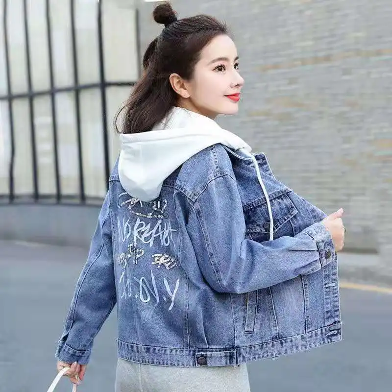 Woman Hooded Jean Jacket Female Denim Coat Autumn Ladies New Fashion Loose Oversize Blue Jean Jackets Button Up Cardigan G87
Woman Hooded Jean Jacket Female Denim Coat Autumn Ladies New Fashion Loose Oversize Blue Jean Jackets Button Up Cardigan G87