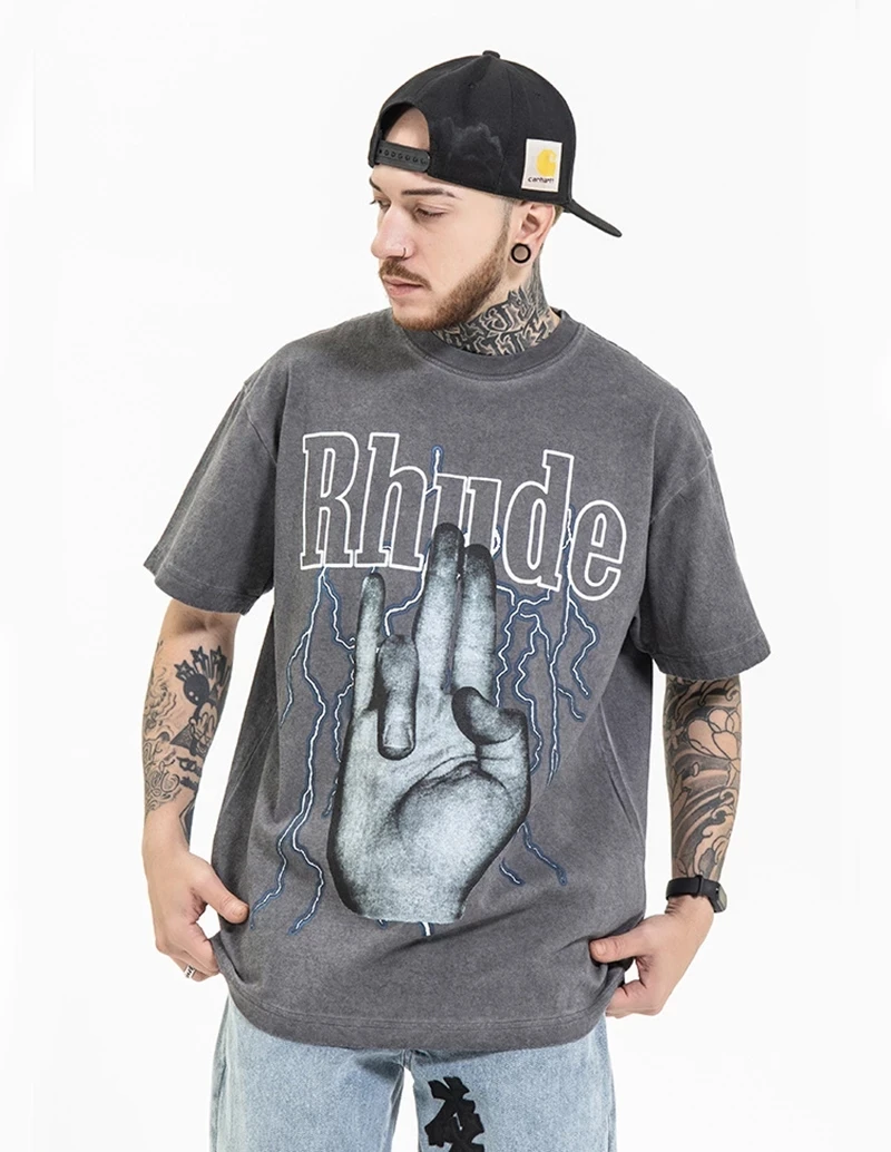 T-shirt RHUDE pour hommes et femmes, Streetwear, Harajuku, délavé, à la mode, de haute qualité, 2021
T-shirt RHUDE pour hommes et femmes, Streetwear, Harajuku, délavé, à la mode, de haute qualité, 2021