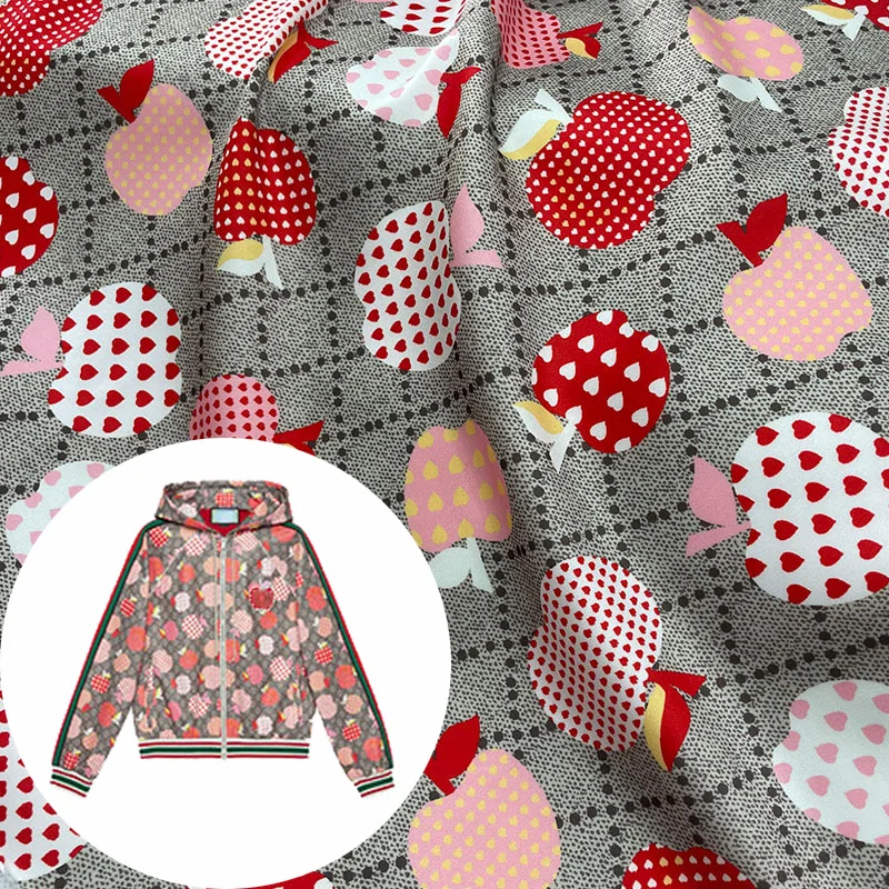 European and American brand cute apple pattern red little love pattern polyester stretch satin digital printing clothing fabric
European and American brand cute apple pattern red little love pattern polyester stretch satin digital printing clothing fabric