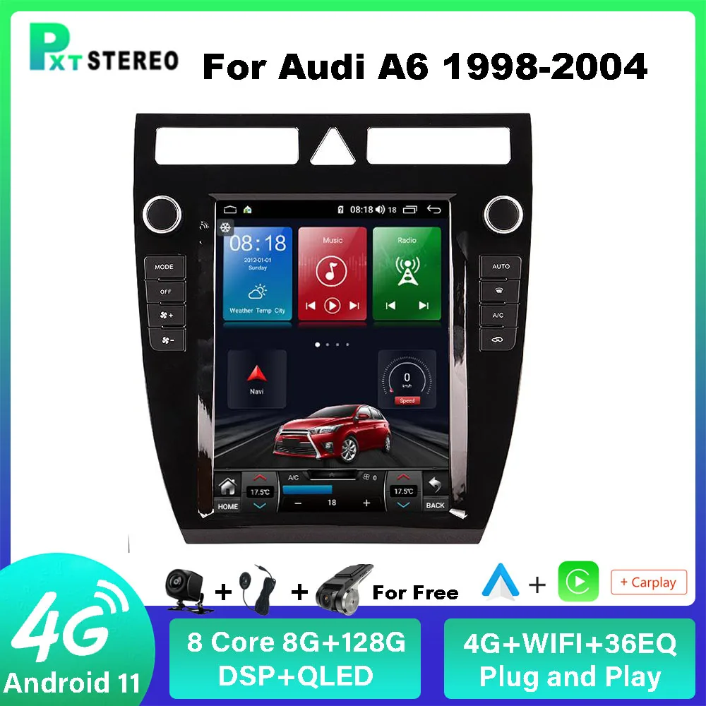 Pxton Android Car Radio Stereo Tesla Screen Multimedia Player For Audi A6 1998-2004 Carplay Auto 8G+128G 4G WIFI DSP Head Unit
Pxton Android Car Radio Stereo Tesla Screen Multimedia Player For Audi A6 1998-2004 Carplay Auto 8G+128G 4G WIFI DSP Head Unit