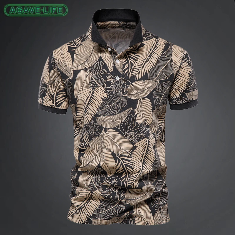 Summer Leaf Print Top Mens Bussiness Short Sleeve Lapel Polo Shirt Men Leisure Comfortable Polo Tee Fashion Breathable Wholesale 
Summer Leaf Print Top Mens Bussiness Short Sleeve Lapel Polo Shirt Men Leisure Comfortable Polo Tee Fashion Breathable Wholesale