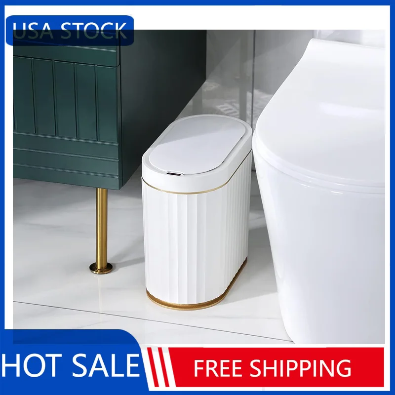ELPHECO Bathroom Trash Can with Lid Automatic Garbage Can, 2 Gallon Slim Smart Trash Can, Small Plastic Trash Bin, 8 L
ELPHECO Bathroom Trash Can with Lid Automatic Garbage Can, 2 Gallon Slim Smart Trash Can, Small Plastic Trash Bin, 8 L