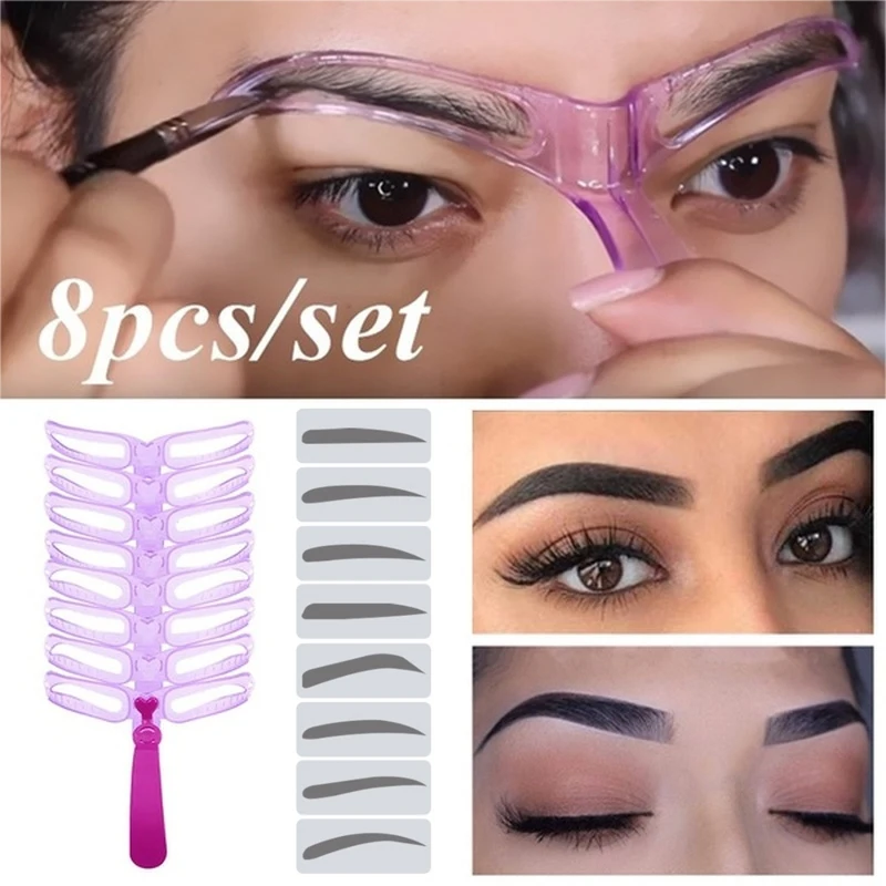 8 In1 Reusable Eyebrow Stencils Purple Eyebrow Shape Defining Template Helper Grooming Kit Makeup Tools Eye Brow Shaper
8 In1 Reusable Eyebrow Stencils Purple Eyebrow Shape Defining Template Helper Grooming Kit Makeup Tools Eye Brow Shaper