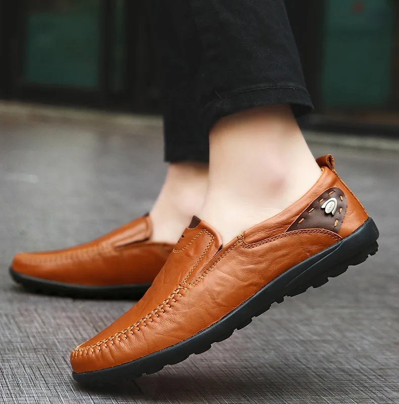 

Men's Loafers Flat Shoes Fashion Leather Shoes 2022 Outdoor Comfort Casual Shoes Skórzane Buty Na Co Dzień Men's Moccasins