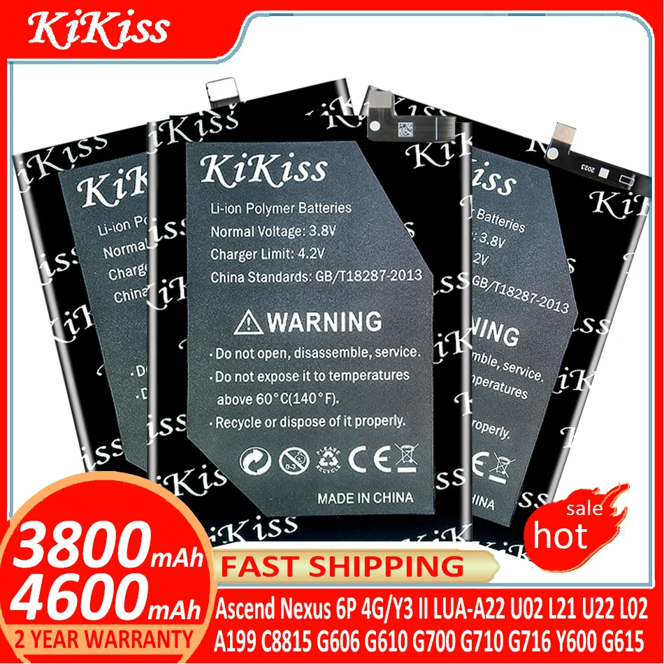 KiKiss Battery For Huawei Ascend Nexus 6P 4G/A199 C8815 G606 G610 G700 G710 G716 Y600 G615/Y3 II LUA-A22 U02 L21 U22 L02
KiKiss Battery For Huawei Ascend Nexus 6P 4G/A199 C8815 G606 G610 G700 G710 G716 Y600 G615/Y3 II LUA-A22 U02 L21 U22 L02