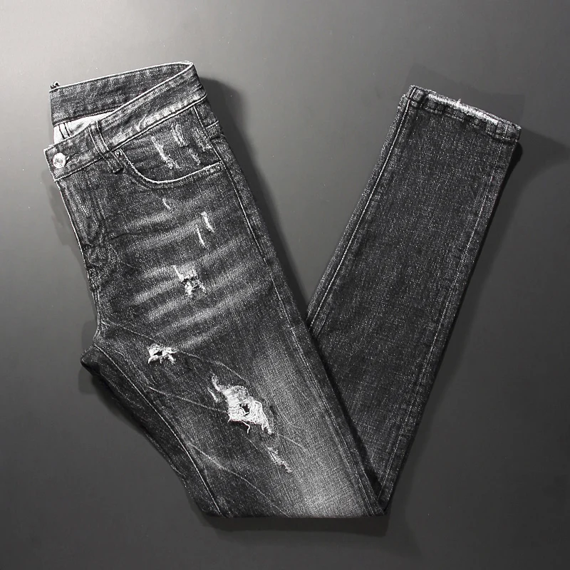 Fashion Streetwear Men Jeans Retro Black Gray Elastic Slim Ripped Jeans Men Trousers Brand Designer Hip Hop Denim Pants Hombre
Fashion Streetwear Men Jeans Retro Black Gray Elastic Slim Ripped Jeans Men Trousers Brand Designer Hip Hop Denim Pants Hombre