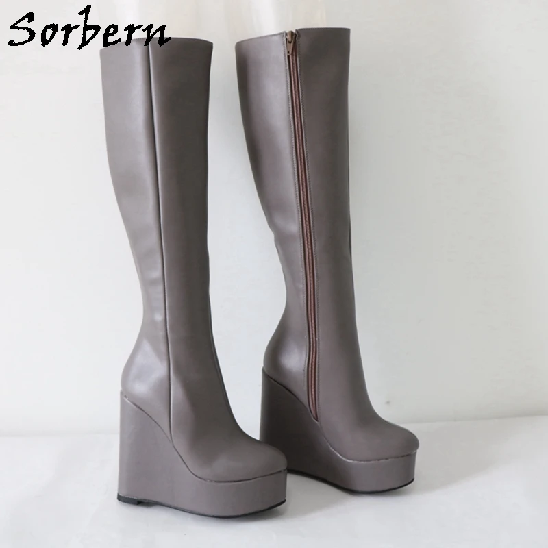 

Sorbern High Heel Women Boots Fetish Drag Queen Wedges Thick Platform Winter Boots Plush Designer Shoes Custom