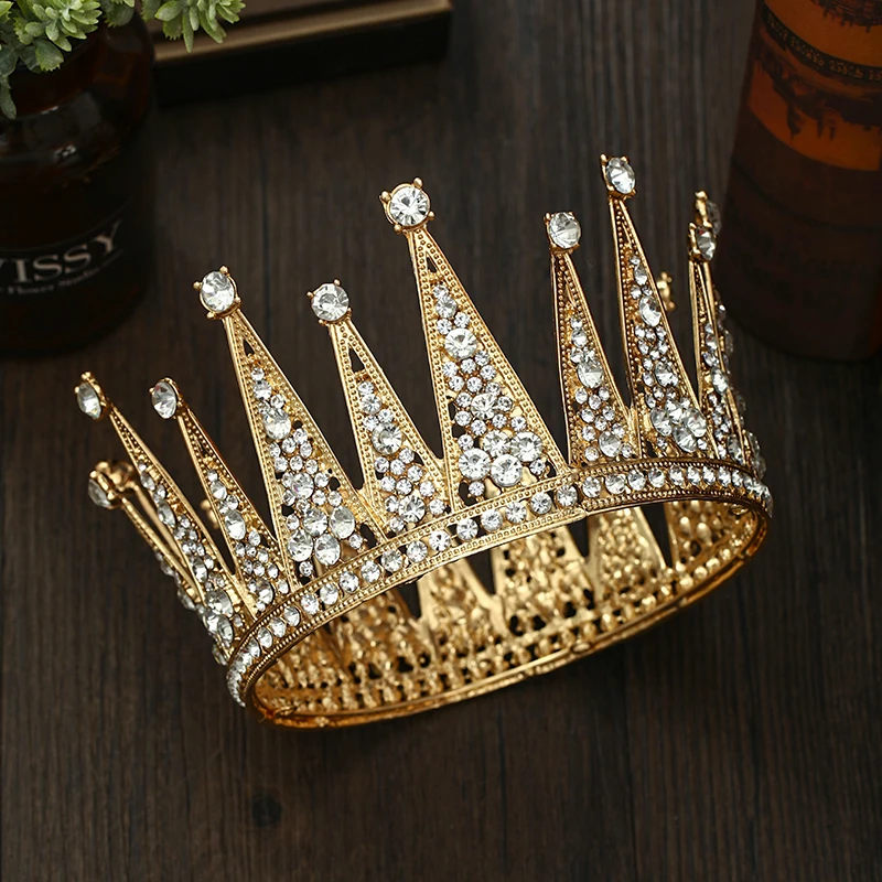 Golden Rhinestone Round Crown Tiara Hair Jewelry Wedding Hair Accessories For Bridal Crown Tiaras Crystal Rhinestone Crown Gift
Golden Rhinestone Round Crown Tiara Hair Jewelry Wedding Hair Accessories For Bridal Crown Tiaras Crystal Rhinestone Crown Gift