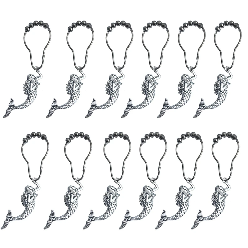 Mermaid Shower Curtain Hooks Rings Curtain Hangers Bathroom Accessories Set, Sea Beach Theme Bathroom Decor, Set Of 12
Mermaid Shower Curtain Hooks Rings Curtain Hangers Bathroom Accessories Set, Sea Beach Theme Bathroom Decor, Set Of 12