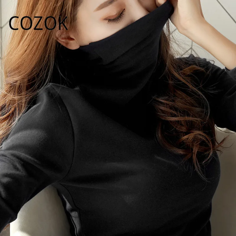 COZOK Women's Warm Shirt Long Sleeve Turtleneck T-Shirt Fashion Casual Solid Color Top Korean Student Clothing Mujer Camisetas
COZOK Women's Warm Shirt Long Sleeve Turtleneck T-Shirt Fashion Casual Solid Color Top Korean Student Clothing Mujer Camisetas