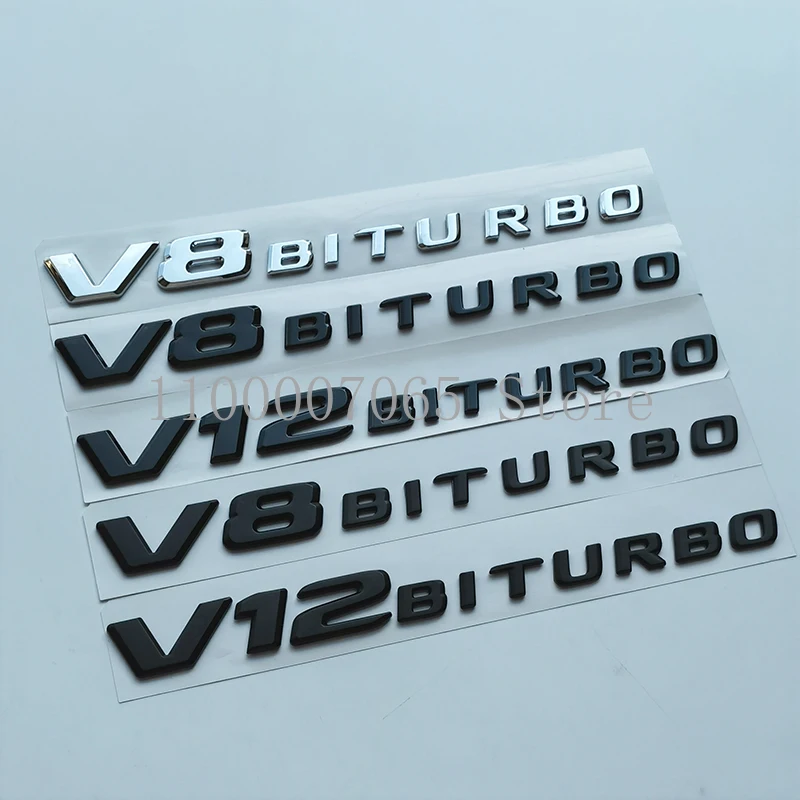 Плоская эмблема V8 V12 Biturbo 2017 для Mercedes Benz AMG GT GT63S GTC GTR GTS G63 G65 C63 C63S S63 S65 наклейка с