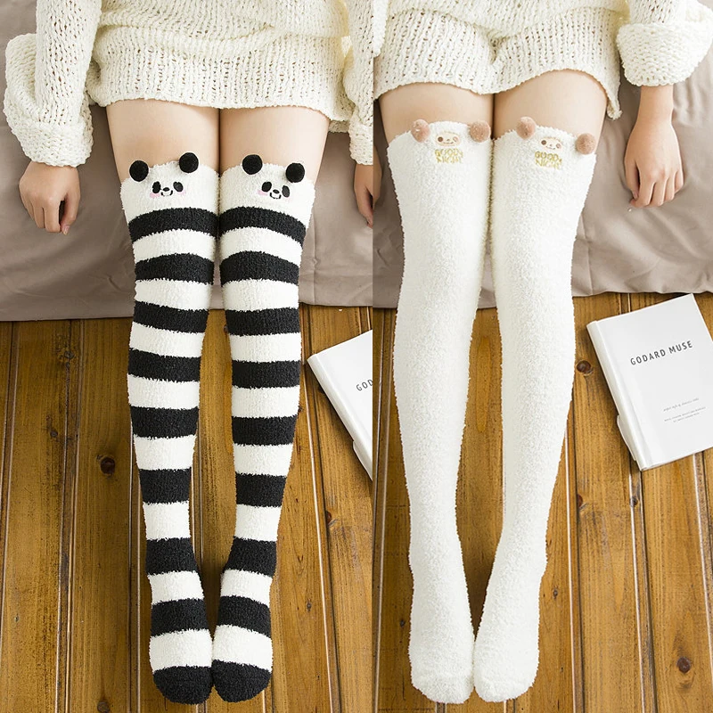 Cartoon Animals Winter Long Coral Fleece Knee-socks Striped Crochet Fluffy Keep Warm Sleeping Thigh High Socks
Cartoon Animals Winter Long Coral Fleece Knee-socks Striped Crochet Fluffy Keep Warm Sleeping Thigh High Socks