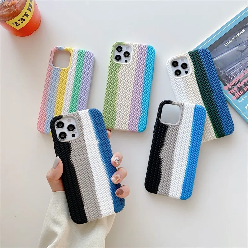Creativity Luxury Woven Pattern Silica Gel Rainbow Soft Case For Iphone 11 12 13 Pro Max 7 8 Plus Xr X Xs Se 2020 Cover Fundas
Creativity Luxury Woven Pattern Silica Gel Rainbow Soft Case For Iphone 11 12 13 Pro Max 7 8 Plus Xr X Xs Se 2020 Cover Fundas