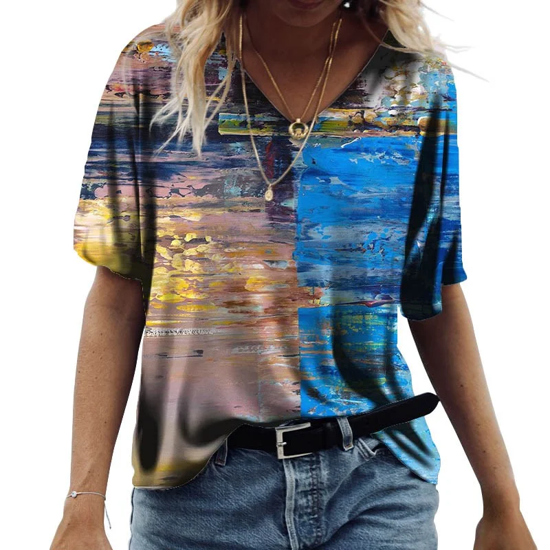 Green Printed T Shirt Female Summer Half Sleeve V Neck Elegant Vintage Casual Loose Pullover Women Blouses Office Ladies T Shirt
Green Printed T Shirt Female Summer Half Sleeve V Neck Elegant Vintage Casual Loose Pullover Women Blouses Office Ladies T Shirt