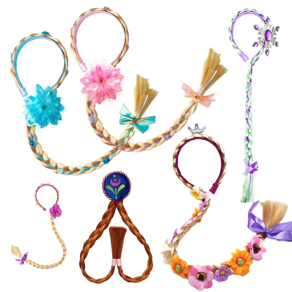 Girl Princess Hair Hoop Wig Mermaid Children Elsa Crown Ice and Snow Braids Halloween Accessories Long Hair Flower Fake Braids
Girl Princess Hair Hoop Wig Mermaid Children Elsa Crown Ice and Snow Braids Halloween Accessories Long Hair Flower Fake Braids