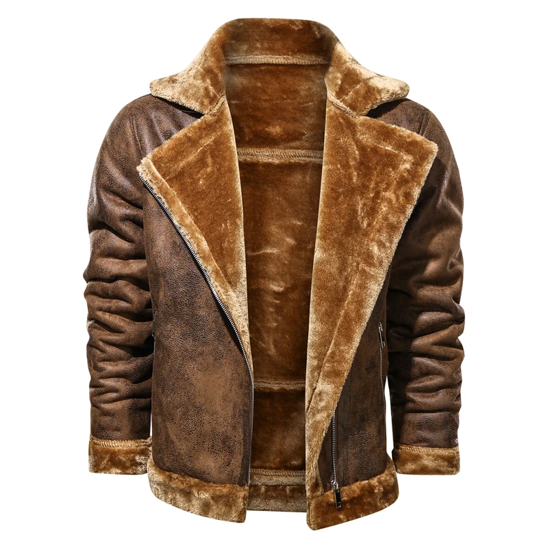 New Winter Jacket Men Suede Leather Jacket Lapel Collar Vintage Style Warm Thick Fur Jacket Slim Fit Men Jackets Size M-4XL
New Winter Jacket Men Suede Leather Jacket Lapel Collar Vintage Style Warm Thick Fur Jacket Slim Fit Men Jackets Size M-4XL