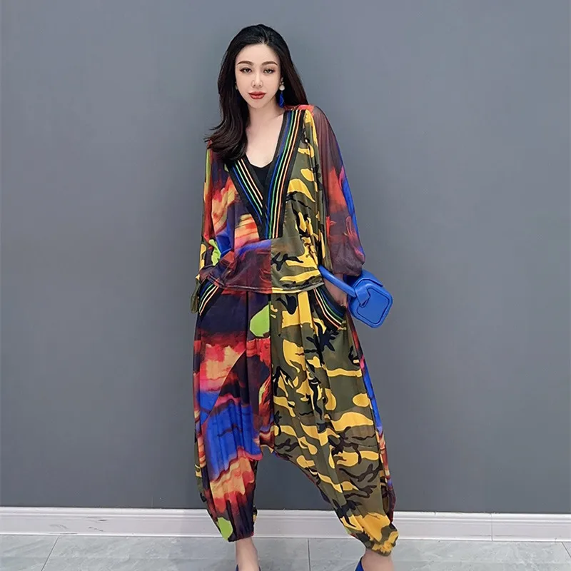 Two Pieces Long Set For Women Summer Autumn Matching Suit Camouflage Patchwork Tops And Harem Pants Conjunto casual de mujer
Two Pieces Long Set For Women Summer Autumn Matching Suit Camouflage Patchwork Tops And Harem Pants Conjunto casual de mujer