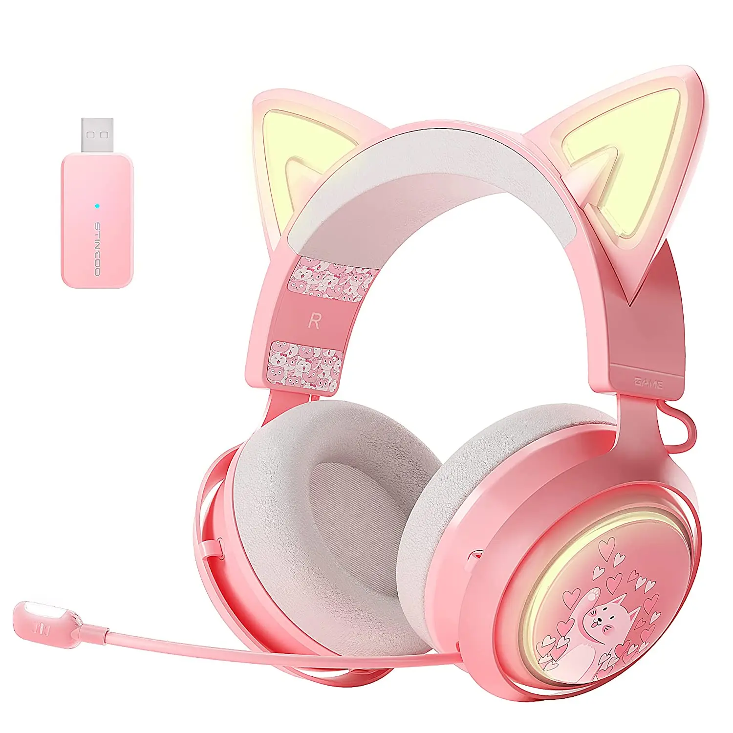 Наушники SOMiC GS510 с кошачьими ушками, 2,4G, беспроводные Игровые наушники для PS5/ PS4/ PC, 7,1 стерео звук, RGB-подсветка для девочек
Наушники SOMiC GS510 с кошачьими ушками, 2,4G, беспроводные Игровые наушники для PS5/ PS4/ PC, 7,1 стерео звук, RGB-подсветка для девочек