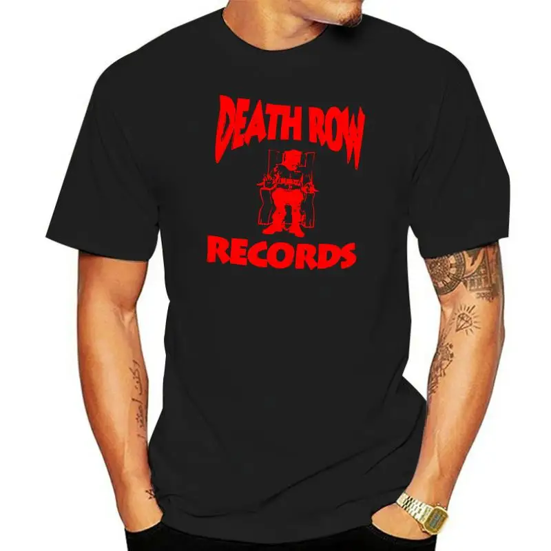 

Футболка с надписью «Death Row», винтажная тенниска с красным логотипом в стиле рэп, хип-хоп, КОМПАН, Калифорния, черная, модная, классический стиль