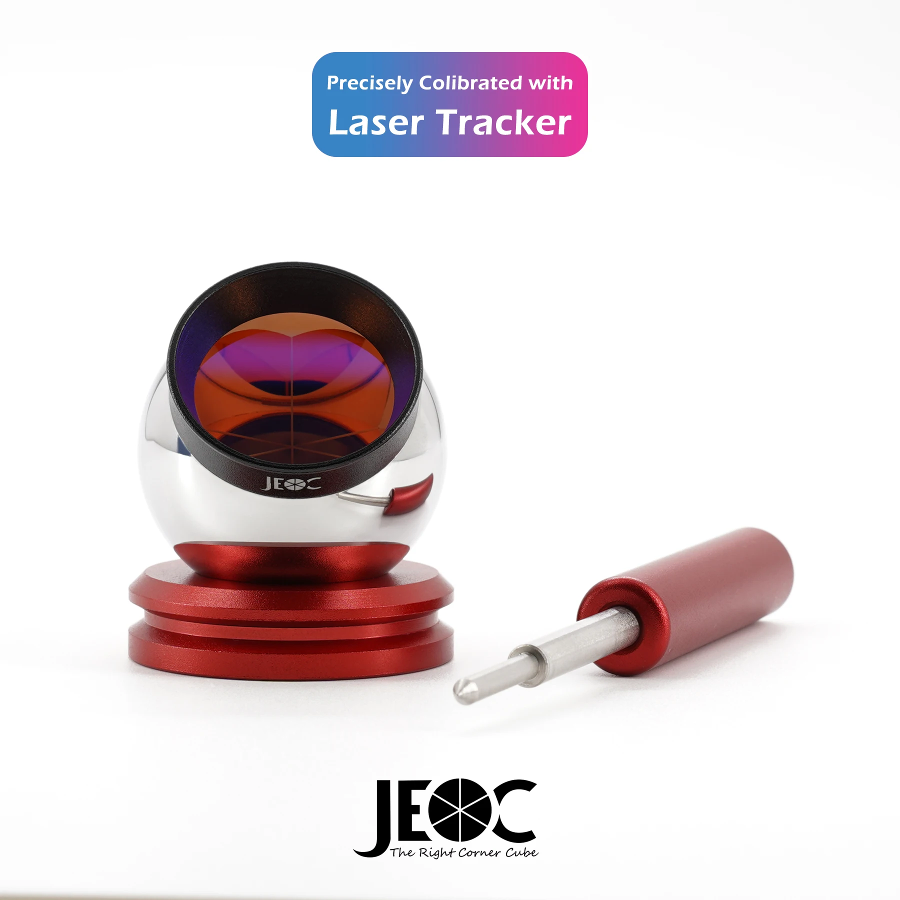 Отражающий шар JEOC диаметром 1,5 дюйма для тахеометра, призма шара диаметром 38,1 мм с магнитным основанием, покрытая медью, устойчива к разрушению