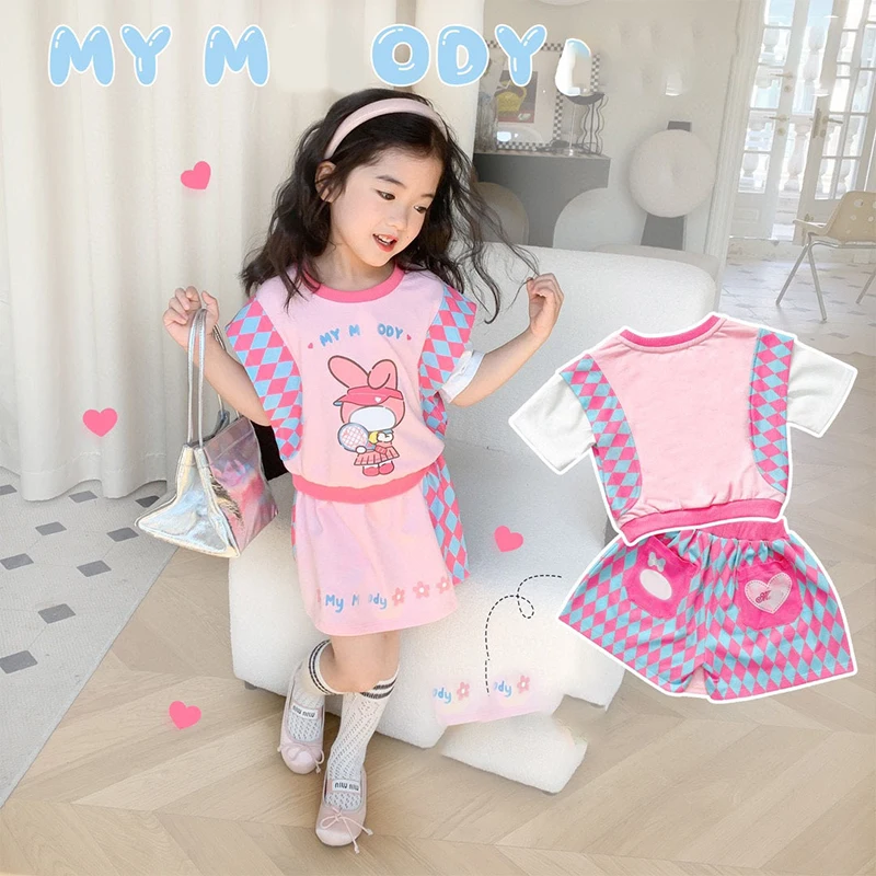 Sanrio T-Shirt Two-Piece Set Kawaii My Melody Anime Korean Version Summer New Girls Suit Cartoon Cute Casual Sportswear Gift
Sanrio T-Shirt Two-Piece Set Kawaii My Melody Anime Korean Version Summer New Girls Suit Cartoon Cute Casual Sportswear Gift