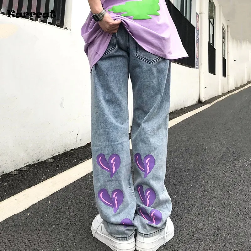 Karrcat Punk Broken Heart Printed Jeans Women Hip Hop Fashion High Waist Wide Leg Pants Y2k Denim Pants Boyfriend Streetwear
Karrcat Punk Broken Heart Printed Jeans Women Hip Hop Fashion High Waist Wide Leg Pants Y2k Denim Pants Boyfriend Streetwear