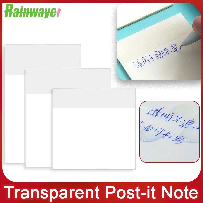 100/50 Sheets Transparent Sticky Note Book Waterproof PET Self-adhesive Strong Note Book for School Stationery Office Supplies
100/50 Sheets Transparent Sticky Note Book Waterproof PET Self-adhesive Strong Note Book for School Stationery Office Supplies