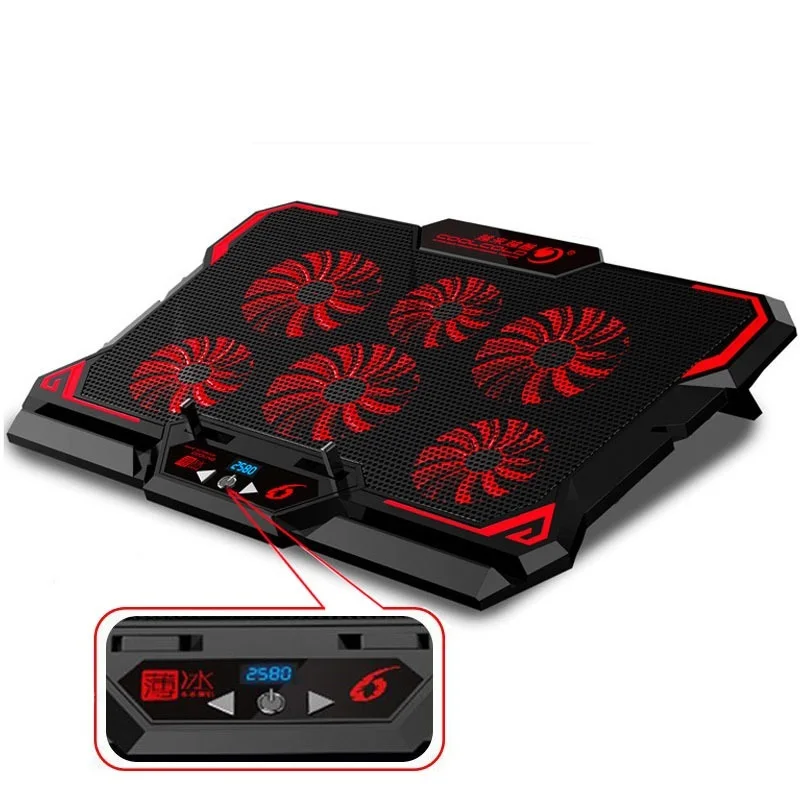 COOLCOLD 17 inch Gaming Laptop Cooler Six Fan Led Screen Two USB Port 2600RPM Laptop Cooling Pad Notebook Stand for Laptop
COOLCOLD 17 inch Gaming Laptop Cooler Six Fan Led Screen Two USB Port 2600RPM Laptop Cooling Pad Notebook Stand for Laptop