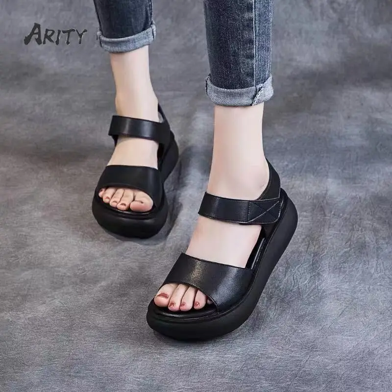 Summer Wedge Shoes for Women Sandals Open Toe Comfortable Soft Leather Medium Heels Sandal Female Sandalias Mujer
Summer Wedge Shoes for Women Sandals Open Toe Comfortable Soft Leather Medium Heels Sandal Female Sandalias Mujer