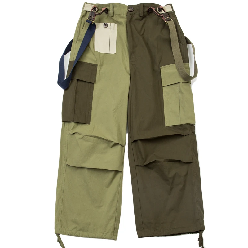 Japan Color Blocking Stitching Personalized Multi Pocket Wide Leg Overalls Loose Men's Military Green Suspenders Fashion Pants
Japan Color Blocking Stitching Personalized Multi Pocket Wide Leg Overalls Loose Men's Military Green Suspenders Fashion Pants