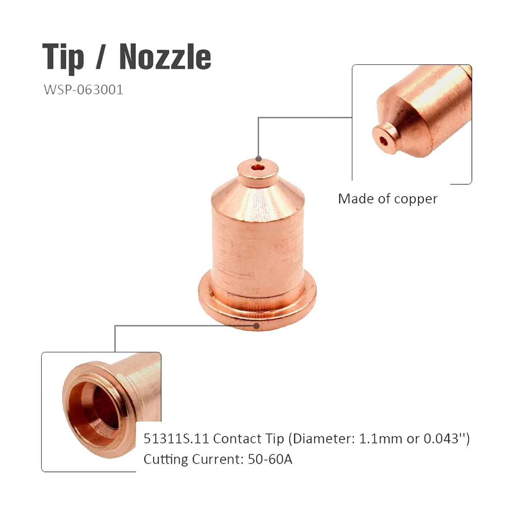 Upgrade Your Plasma Cutter with 51311 Plasma Shield Nozzle 11mm Everlast For PT80 PT 80 IPT 80 Compatible Pack of 10
Upgrade Your Plasma Cutter with 51311 Plasma Shield Nozzle 11mm Everlast For PT80 PT 80 IPT 80 Compatible Pack of 10