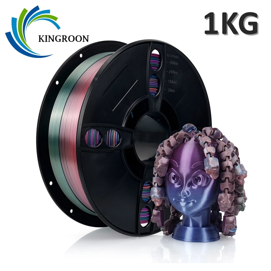 KINGROON PLA Silk Dual Color Rainbow 3D Printer Filament 1.75mm 1KG Mulitcolor Smooth Printing Material Eco-friendly
KINGROON PLA Silk Dual Color Rainbow 3D Printer Filament 1.75mm 1KG Mulitcolor Smooth Printing Material Eco-friendly