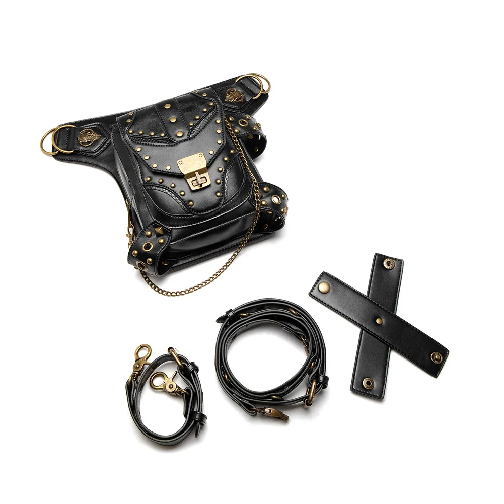 Women's Bag Steampunk Retro Rivet Motorcycle Bag Single Shoulder Messenger Bag Chain Waist Bag Fanny Pack Leg Bag Bum Bag Purse
Women's Bag Steampunk Retro Rivet Motorcycle Bag Single Shoulder Messenger Bag Chain Waist Bag Fanny Pack Leg Bag Bum Bag Purse