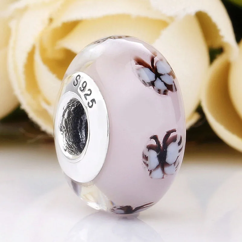 Original White Butterfly Lampwork Pink Murano Glass Beads Fit 925 Sterling Silver Bead Charm Bracelet Bangle DIY Jewelry
Original White Butterfly Lampwork Pink Murano Glass Beads Fit 925 Sterling Silver Bead Charm Bracelet Bangle DIY Jewelry