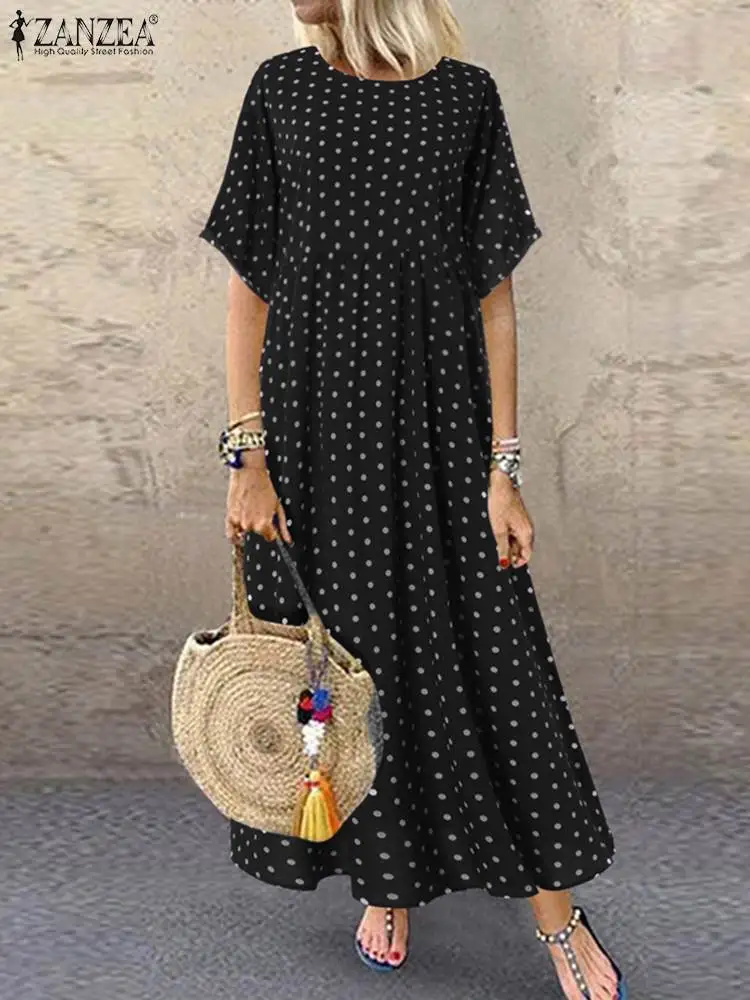 2023 ZANZEA Summer Polka Maxi Dress Stylish Printing Long Sundress Women Short Sleeve O Neck Vestidos Robe Femme Oversize Kaftan
2023 ZANZEA Summer Polka Maxi Dress Stylish Printing Long Sundress Women Short Sleeve O Neck Vestidos Robe Femme Oversize Kaftan