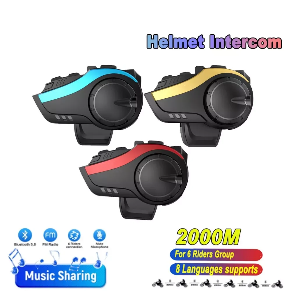 NEW2023 2000M 6 Riders Intercom Motorcycle FM Radio Bluetooth Wireless Music Sharing Waterproof Noise Reduction Motor Helmet Hea
NEW2023 2000M 6 Riders Intercom Motorcycle FM Radio Bluetooth Wireless Music Sharing Waterproof Noise Reduction Motor Helmet Hea