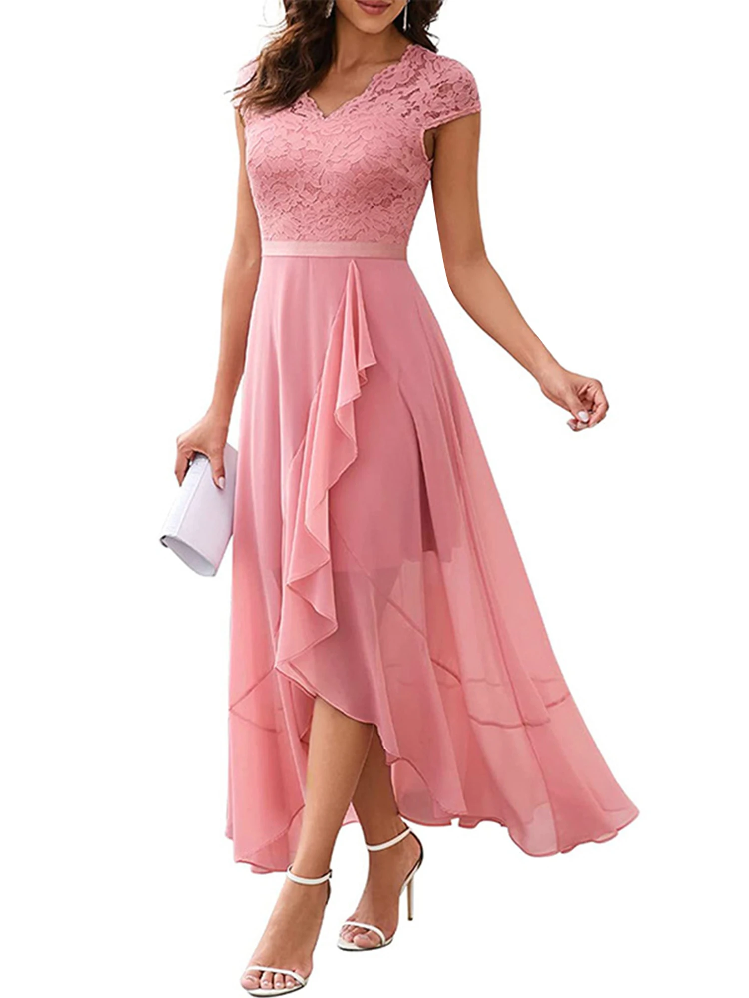 Women s Floral Lace Sleeveless Swing Dress Elegant Patchwork Long Dress for Wedding Guest
Women s Floral Lace Sleeveless Swing Dress Elegant Patchwork Long Dress for Wedding Guest