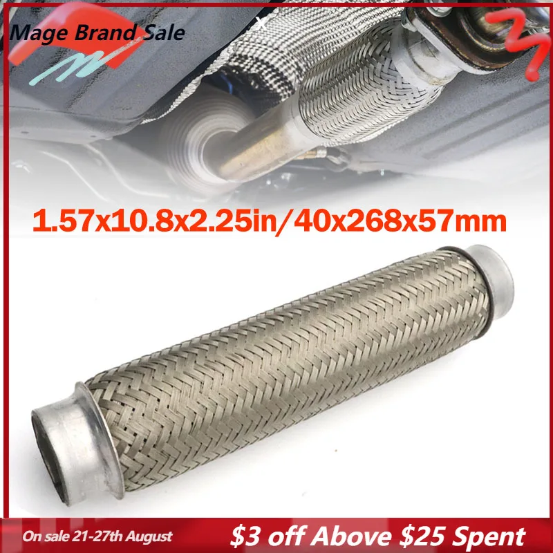 1.57x10.8in/40x268mm Car Woven Exhaust Flexible Pipe Joint Tube Stainless Steel Universal for Car Buses Trucks Accessories
1.57x10.8in/40x268mm Car Woven Exhaust Flexible Pipe Joint Tube Stainless Steel Universal for Car Buses Trucks Accessories