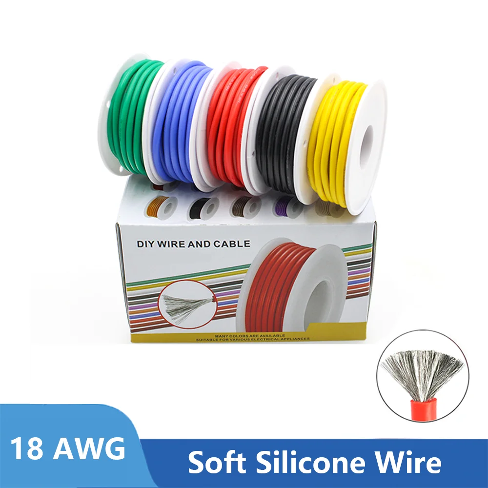 18AWG 25 м/коробка, высококачественный мягкий силиконовый провод, кабель из луженой меди, многожильный электрический провод, 5 цветов, микс для ...
18AWG 25 м/коробка, высококачественный мягкий силиконовый провод, кабель из луженой меди, многожильный электрический провод, 5 цветов, микс для ...