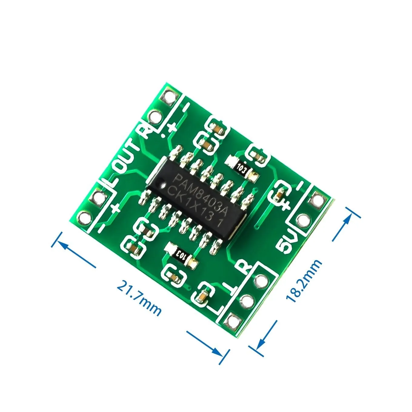 100PCS PAM8403 Super Mini Digital Amplifier Board 2 * 3W Class D Digital Amplifier Board Efficient 2.5 To 5V USB Power Supply
100PCS PAM8403 Super Mini Digital Amplifier Board 2 * 3W Class D Digital Amplifier Board Efficient 2.5 To 5V USB Power Supply