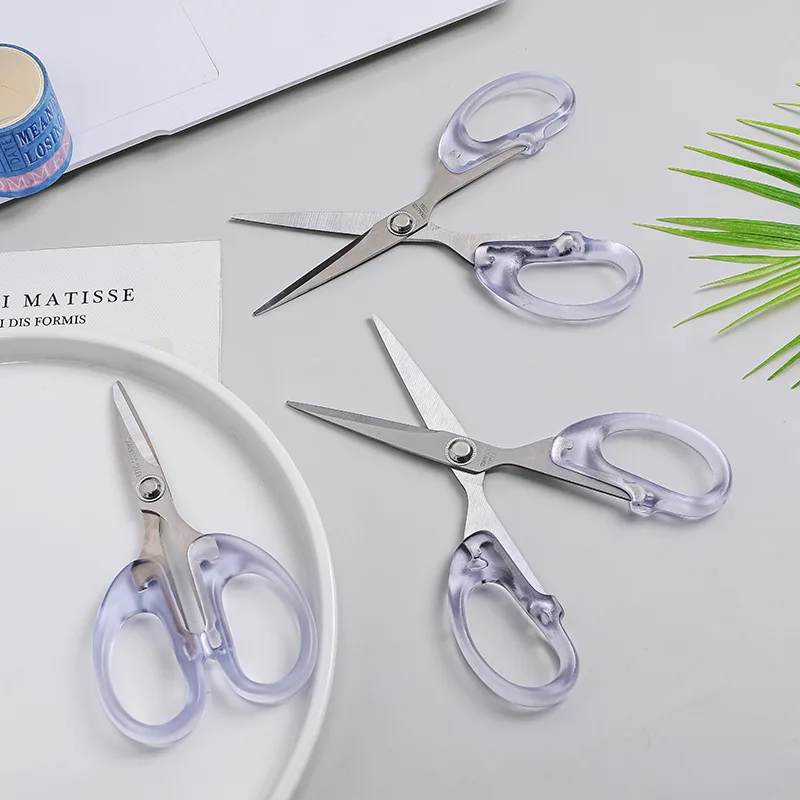 White Transparent Scissors Plastic Handle Hardware Home Office Multifunctional Scissors Student Stationery Cutting Tool
White Transparent Scissors Plastic Handle Hardware Home Office Multifunctional Scissors Student Stationery Cutting Tool