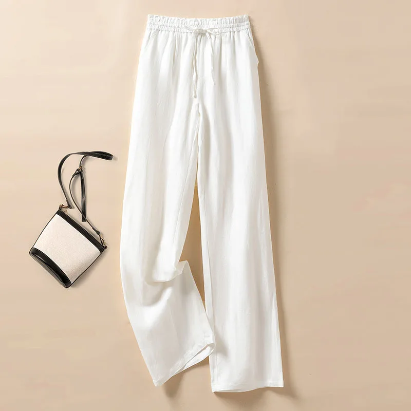 Spring Summer Linen Pants Women Solid Color High Waist Lace-up Wide Leg Pants Female Casual Fashion Loose Pocket Trousers
Spring Summer Linen Pants Women Solid Color High Waist Lace-up Wide Leg Pants Female Casual Fashion Loose Pocket Trousers