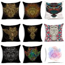 40/45/50/60cm Owl Pattern Decorative Cushions Pillowcase Polyester Cushion Cover Throw Pillow Sofa Decoration Pillowcover